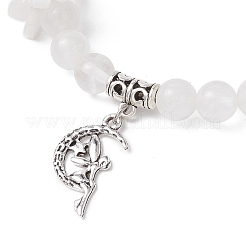 Pulseras con dijes de cuentas redondas de cristal de cuarzo natural&nbsp;BJEW-TA00615-02