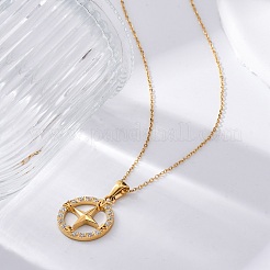 Halsketten mit Helmanhänger aus 304 Edelstahl mit Kristall-Strass&nbsp;LS-NJEW-Z057-02B-G