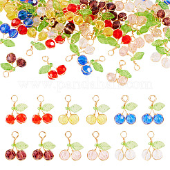 60pcs 6 Farben Glasanhänger&nbsp;PALLOY-TA00249