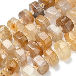 Brins de perles de quartz hématoïde jaune naturel&nbsp;G-L642-H13-7x14mm