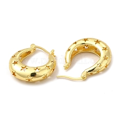 Orecchini a cerchio da donna in ottone con placcatura a cremagliera&nbsp;EJEW-G342-12G