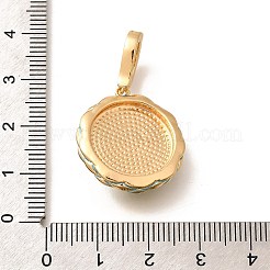 Pendentifs en laiton avec micro pavé de zircone cubique&nbsp;KK-R212-03G-04
