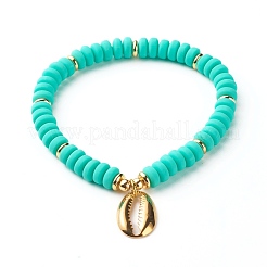 Muschelförmiges Zirkonia-Charm-Stretch-Armband-Set für Teenager-Mädchen-Frauen&nbsp;X1-BJEW-JB06850-04