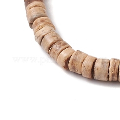 2 Stück Stretch-Armbänder mit Kreuz aus natürlicher Kokosnuss und synthetischen türkisfarbenen Perlen für Damen&nbsp;BJEW-JB11388
