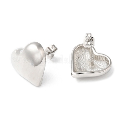 Orecchini a forma di cuore in ottone con placcatura a cremagliera&nbsp;X-EJEW-Q766-02P