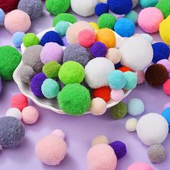 Diy Puppe Handwerk Polyester hoch-elastischen Pom Pom Ball&nbsp;AJEW-SZ0001-53