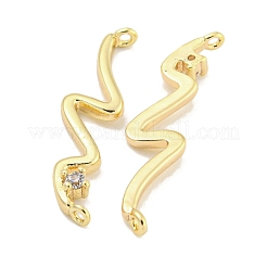 Messing Pavé klar Zirkonia wellenförmige Verbindungsstück Charms&nbsp;KK-S386-28G