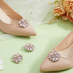 4 clip de boucle de chaussure détachable en laiton et strass&nbsp;AJEW-GF0008-76