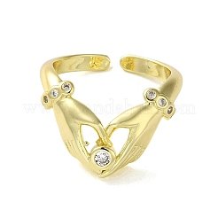 Ottone aperto con anelli di zirconi cubici&nbsp;RJEW-B057-19G