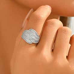 Fingerringe aus Messing mit Mikropavé-Kubikzirkonia für Damen&nbsp;HZ2208