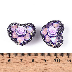 Herzförmige Polymer Clay Pflaster Strass Perlen&nbsp;RB-T018-03A