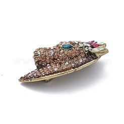 Broches de aleación con rhinestone en forma de cabeza de caballo&nbsp;JEWB-E041-18AB-03