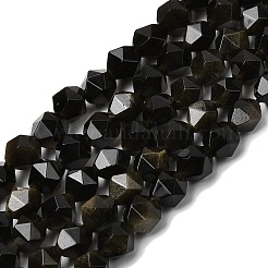 Natürliche goldenen Glanz Obsidian Perlen Stränge&nbsp;G-Z119-A10-01