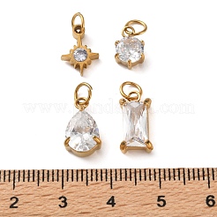 4 pendentif en acier inoxydable 304 et verre&nbsp;GL-CBAC8BB-01G-04