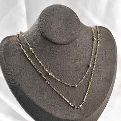 Collares de latón de doble capa&nbsp;NJEW-D302-54G