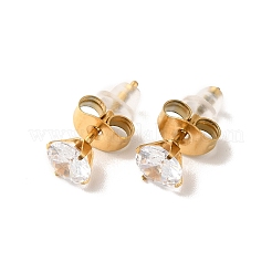 Collana con pendente a farfalla in acrilico e orecchini a bottone con diamanti in zirconia cubica&nbsp;SJEW-M099-04G