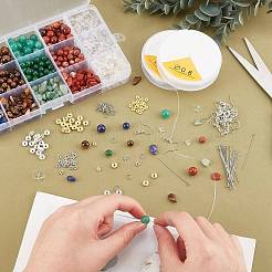 Kit fai da te per la creazione di gioielli con perline di pietre miste&nbsp;DIY-FH0004-02