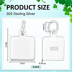 925 Charm-Rohling aus Sterlingsilber&nbsp;STER-BC0003-80A