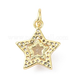 Latón charms de circonio cúbico&nbsp;ZIRC-C022-07G