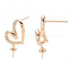 Messing Micro Pave klare Zirkonia Ohrring Zubehör&nbsp;KK-T062-231G-NF