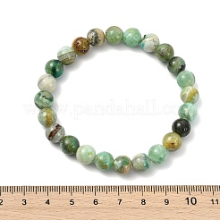 Pulseras elásticas de cuentas de jaspe verde natural para mujeres y hombres&nbsp;BJEW-JB13833