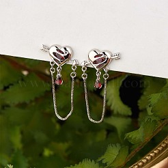 Cuore di strass siam con orecchini pendenti a forma di freccia&nbsp;JE1030A