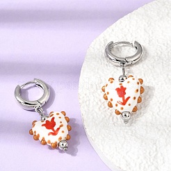 Boucles d'oreilles pendantes créoles en laiton&nbsp;KK-CBA8324-26P-01