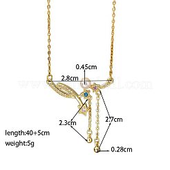 Collana da donna con ciondolo a stella in ottone con micro pavé di zirconi cubici colorati e perle artificiali&nbsp;WGB0BE7-01