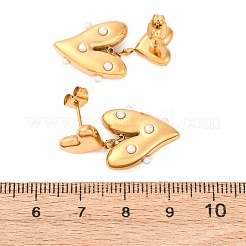 Pendientes colgantes de corazón de acero inoxidable 304&nbsp;EJEW-S279-05G