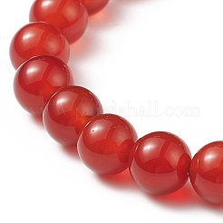 Bracciale elasticizzato con corniola naturale (tinta e riscaldata) e pietra di luna bianca e perline con ciondoli nappa per donna&nbsp;BJEW-JB09009-02
