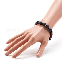 Natürliche Kokosrondell Perlen Stretcharmband für Männer Frauen&nbsp;BJEW-JB06771-02