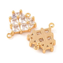 Ciondoli connettore in ottone con pavé di zirconi cubici trasparenti&nbsp;KK-S389-38G