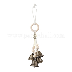 Décorations de pendentif en forme de cloche en fer et de clé en alliage&nbsp;HJEW-JM03587
