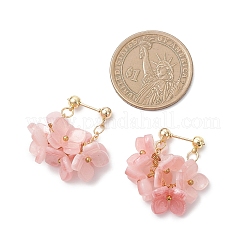 Orecchini pendenti in resina e ottone a forma di fiore&nbsp;EJEW-TA00778-02