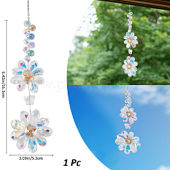 Sonnenfänger mit Blumenmotiv aus Glasperlen&nbsp;AJEW-WH20020-064B