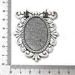 Tibetischen Stil Legierungsspiegel cabochon Fassungen&nbsp;TIBEP-S293-081AS-LF