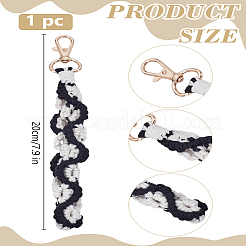 1pc décorations de pendentif de dragonne de fleur de corde de coton tissé&nbsp;HJEW-LP0004-66B