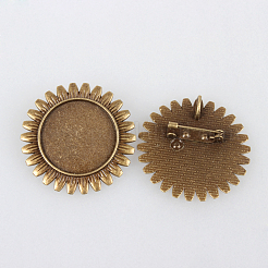 Broche de aleación Vintage cabochon bisel ajustes&nbsp;PALLOY-N0085-41AB-NF
