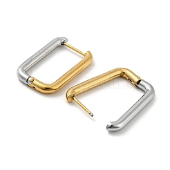Pendientes de aro de acero inoxidable 304 de dos tonos&nbsp;EJEW-K257-02A-GP
