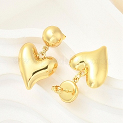 Pendientes colgantes de acero inoxidable 304 con forma de corazón&nbsp;EJEW-A125-45G