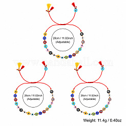 Ensembles de bracelets tressés en perles de verre filé à la main avec œil protecteur&nbsp;BT5726
