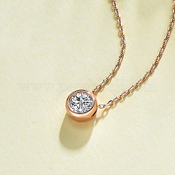 Collana clavicola con zircone rotondo geometrico in argento s925&nbsp;TX6614