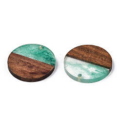 Colgantes de resina transparente y madera de nogal&nbsp;RESI-ZX017-28