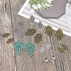 Pendentifs main de hamsa/main de miriam en alliage de style tibétain&nbsp;TIBEP-SC0001-08