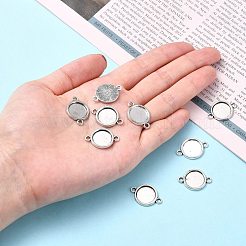 Tibetischer Stil Legierung Fassungen mit Verbinder&nbsp;X-TIBE-M022-10AS
