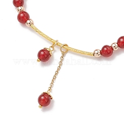 Braccialetti con ciondoli di perline rotonde in corniola naturale per donna&nbsp;BJEW-JB11931-02