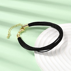 Braccialetto in corda multifilare intrecciata metallica di poliestere per la creazione di braccialetti&nbsp;BJEW-H642-02G-14