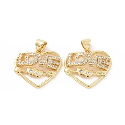 Pendentifs avec zircon cubiques à micro-pavés en laiton&nbsp;ZIRC-P106-07G
