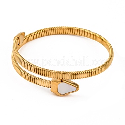 Bracelets manchettes en acier inoxydable 304 avec placage ionique (IP) pour femmes&nbsp;BJEW-D048-09G