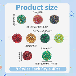 36pcs 9 Arten Acrylperlen&nbsp;SACR-AR0001-24